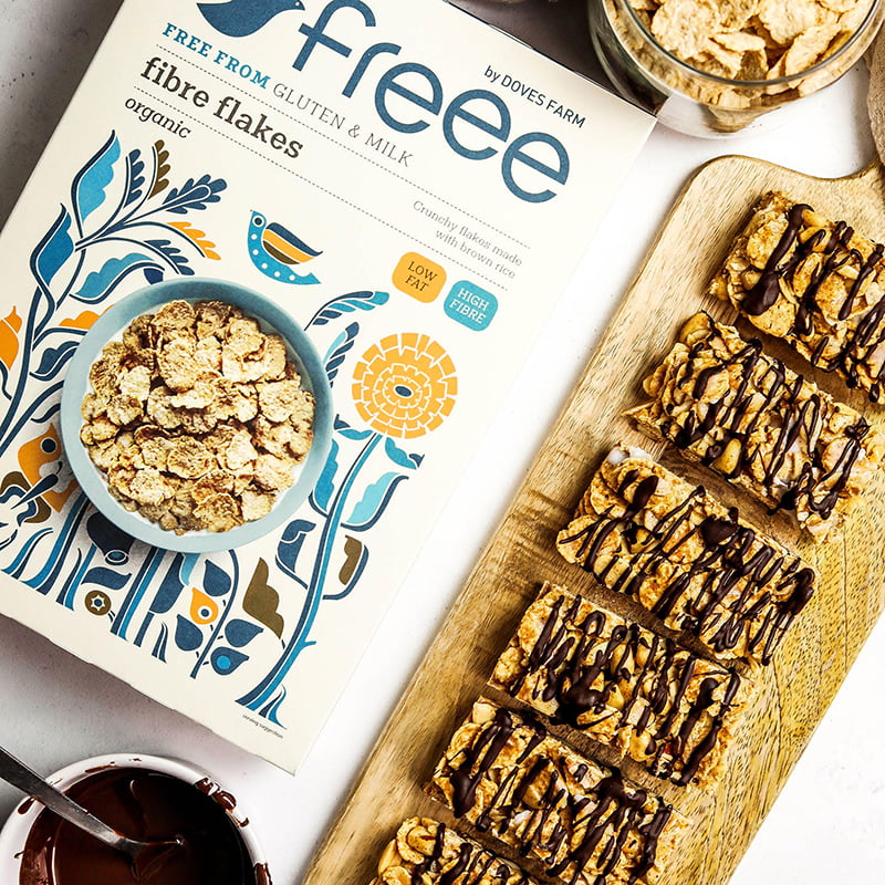 Gluten free fibre flakes