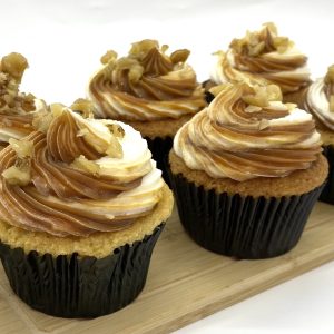 Nutty Vanilla Caramel Cupcakes