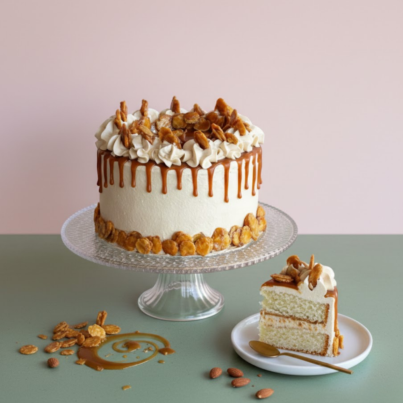 Gluten Free Salted Caramel Cornflake Cake