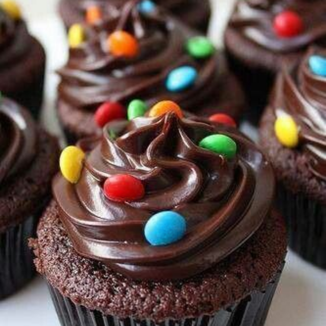 Gluten Free Chocolate Smartie Cupcake